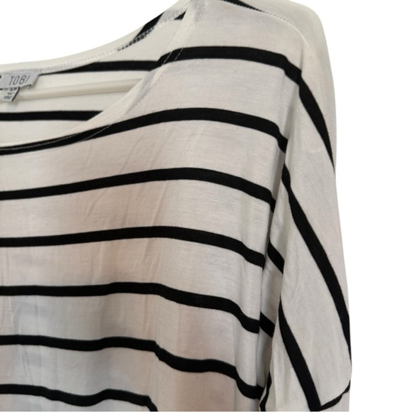 💙Tobi black and white striped long sleeve light weight top size S - Picture 4 of 8